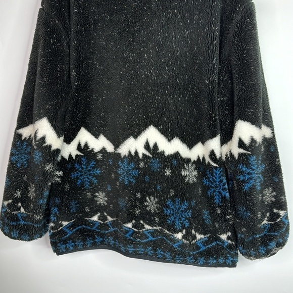 Vintage Mulberry Street Mountain Snowflake Reversible Fuzzy Ski Jacket Medium - Picture 6 of 11
